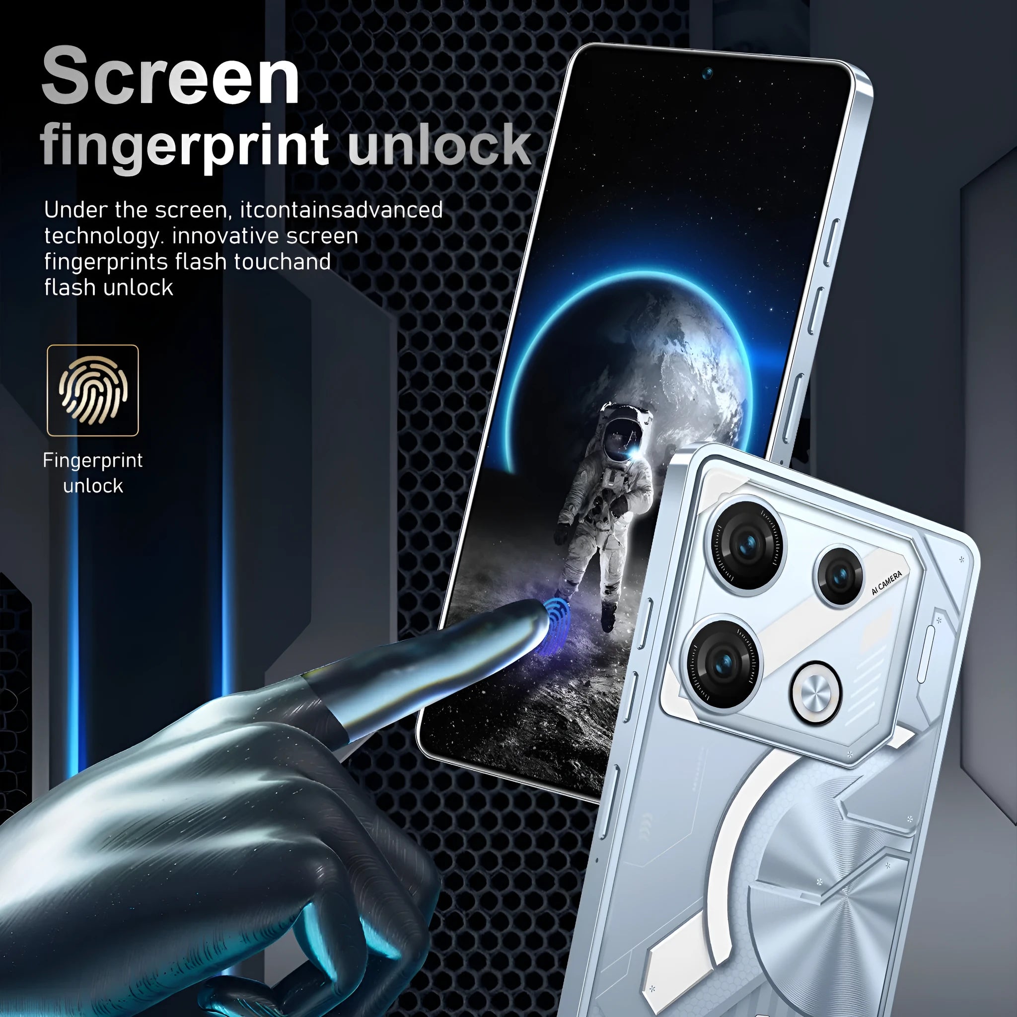 Portable Home Fashion GT10 Pro Android phone in Blue or Silver with straight plate design