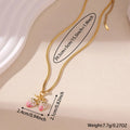 Strawberry fruit pendant necklace for women in red or white gradient colour on adjustable alloy chain