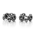 Stainless steel hollow skull design earrings with electroplated GE990-steel ear clips.