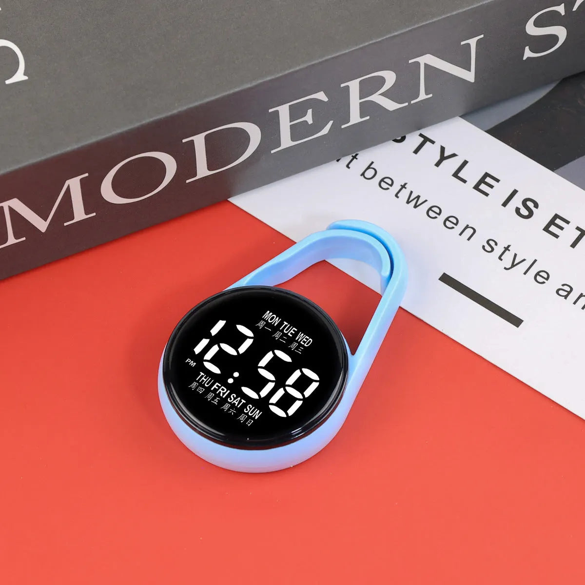 Electronic digital watch with luminous LED display and plastic waterproof casing
