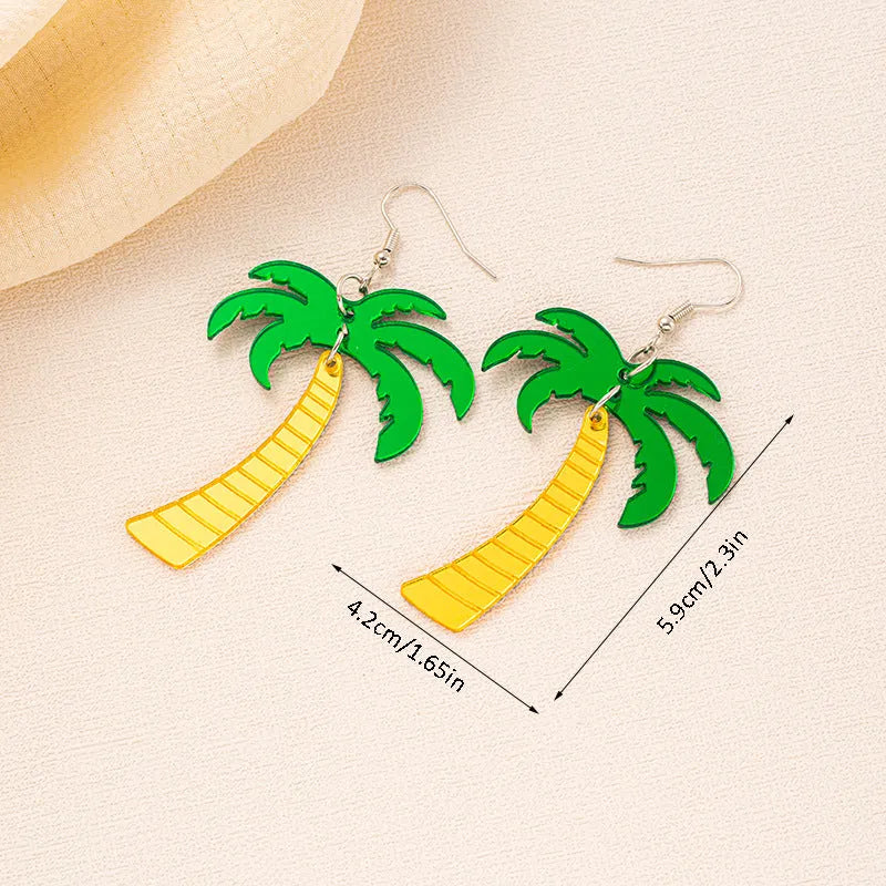 Alloy hook earrings with a blue acrylic jackfruit-shaped drop pendant.