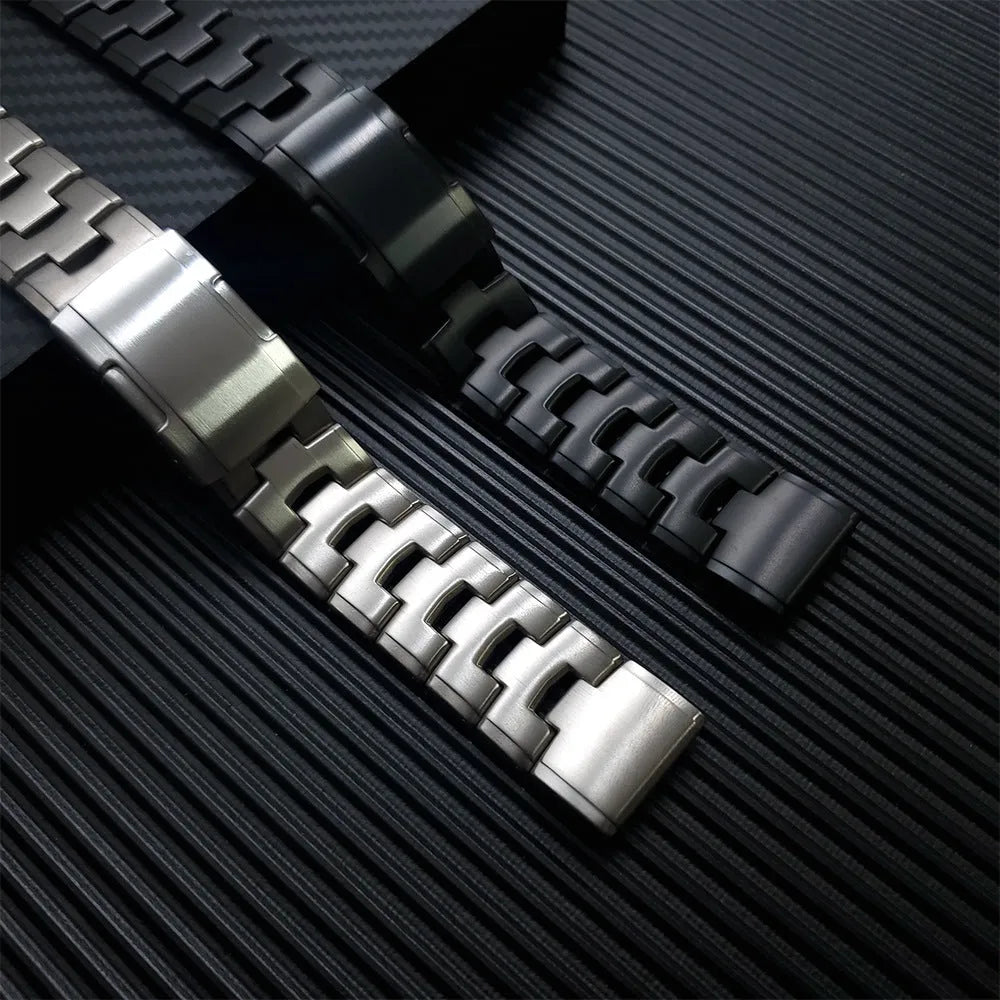 Garmin Fenix series watch strap replacement in silver, black, Titanium colour for 22mm or 26mm widths