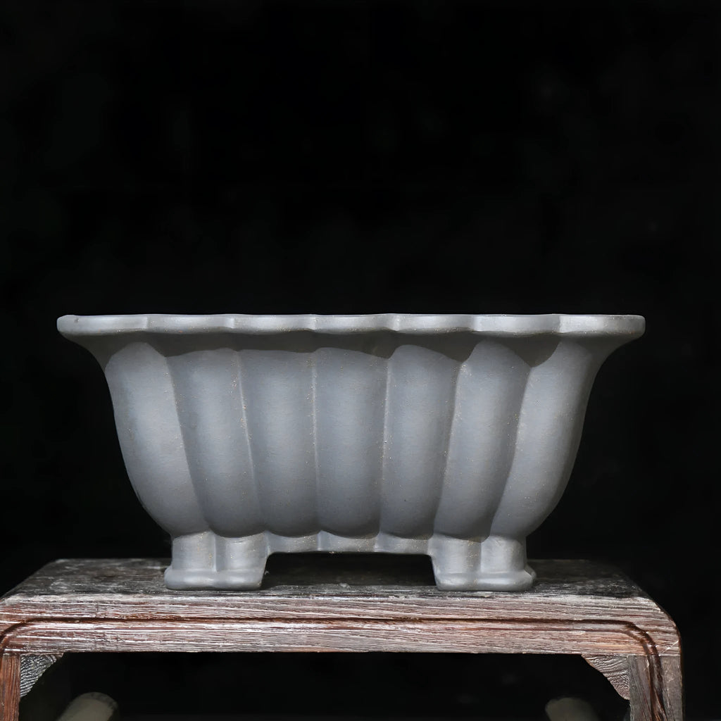 Square ceramic bonsai pot with purple sand material, 37cm inner diameter, du Xiliang colour