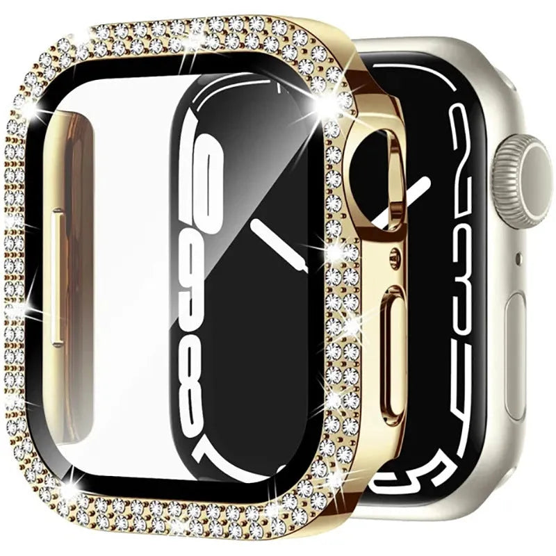 Apple Watch case with privacy screen in multiple colours including rose pink, gold and silver