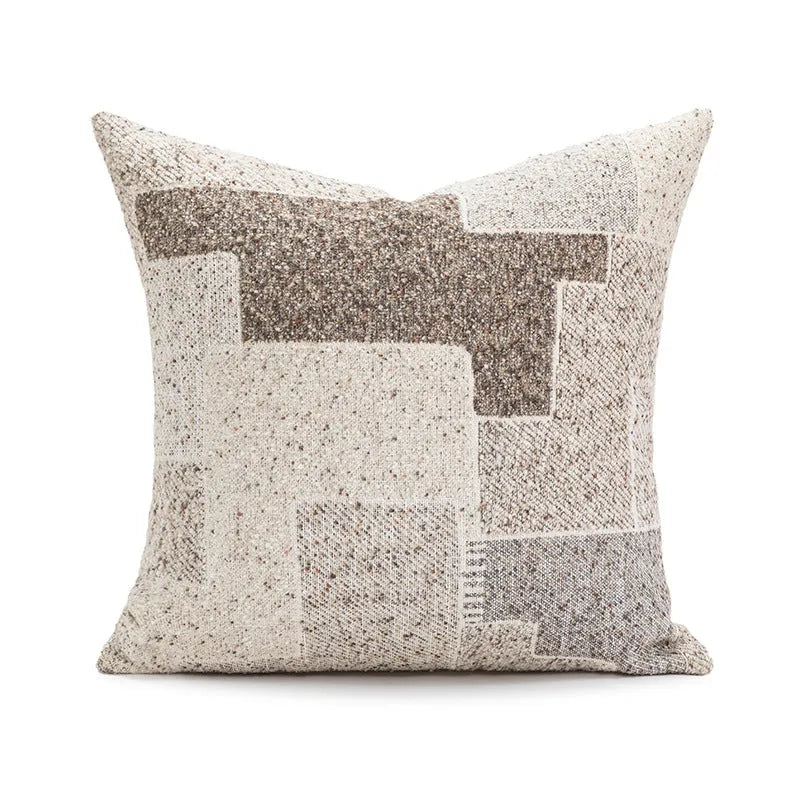 PP cotton decorative pillow cushion on a sofa, shown in a red brown colour, 45x45cm size.