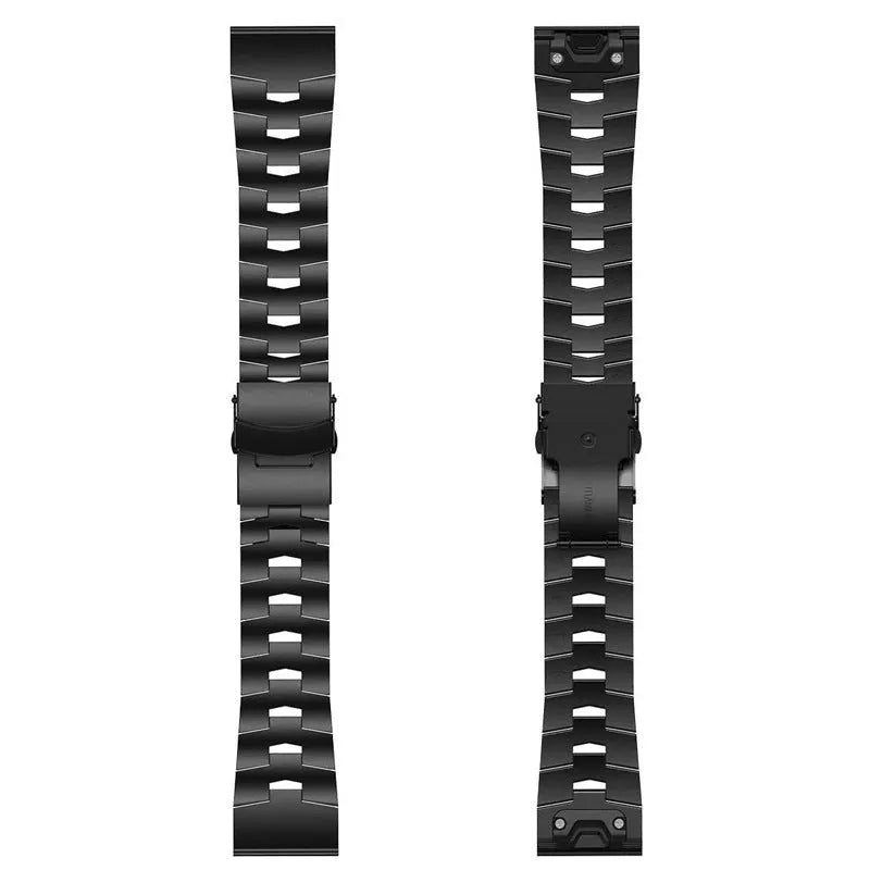 Garmin Fenix series watch strap replacement in silver, black, Titanium colour for 22mm or 26mm widths