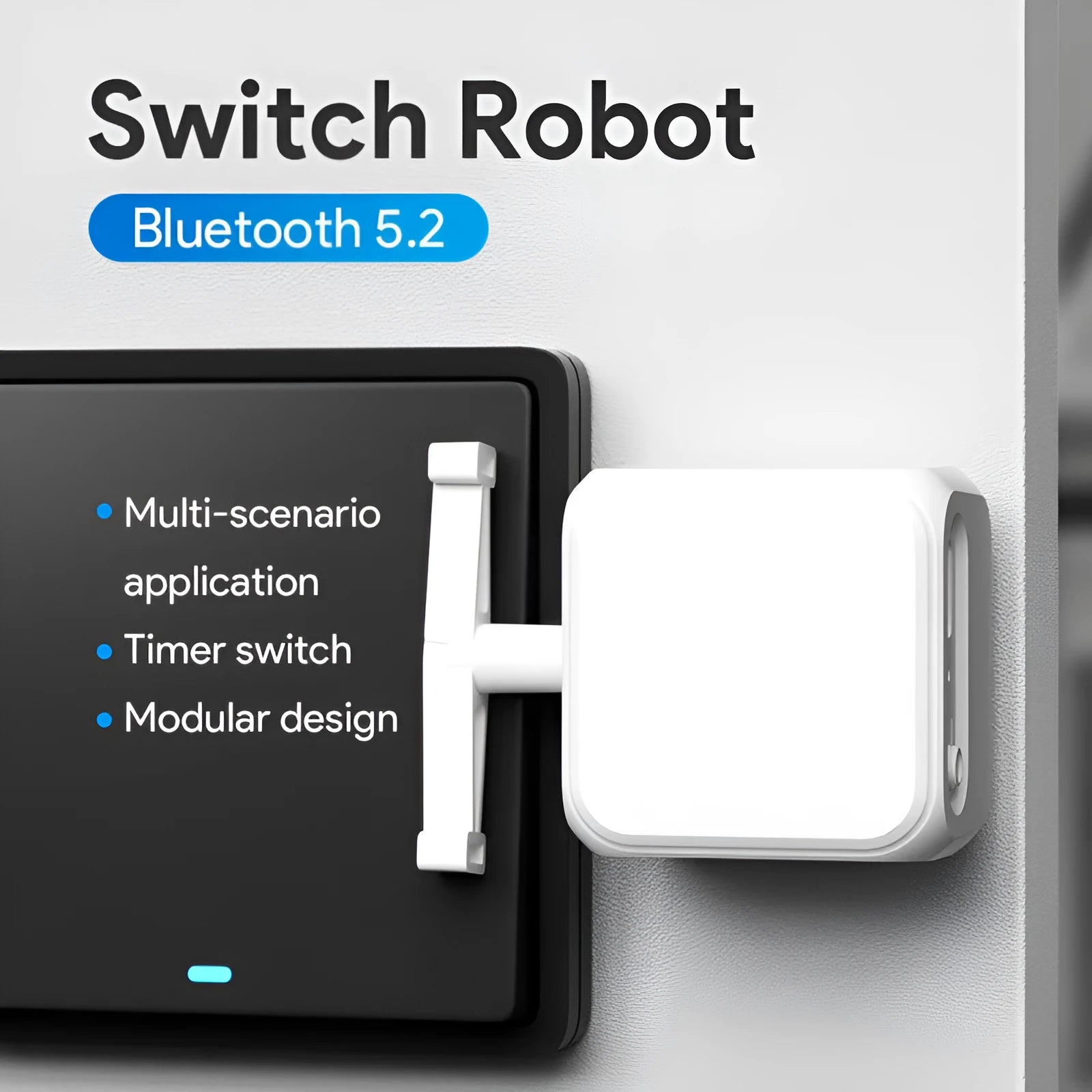 White Bluetooth rocker arm finger robot remote control device for smart home automation