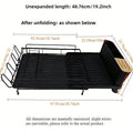 Carbon steel retractable cutlery drain rack with foldable design for kitchen utensil drying