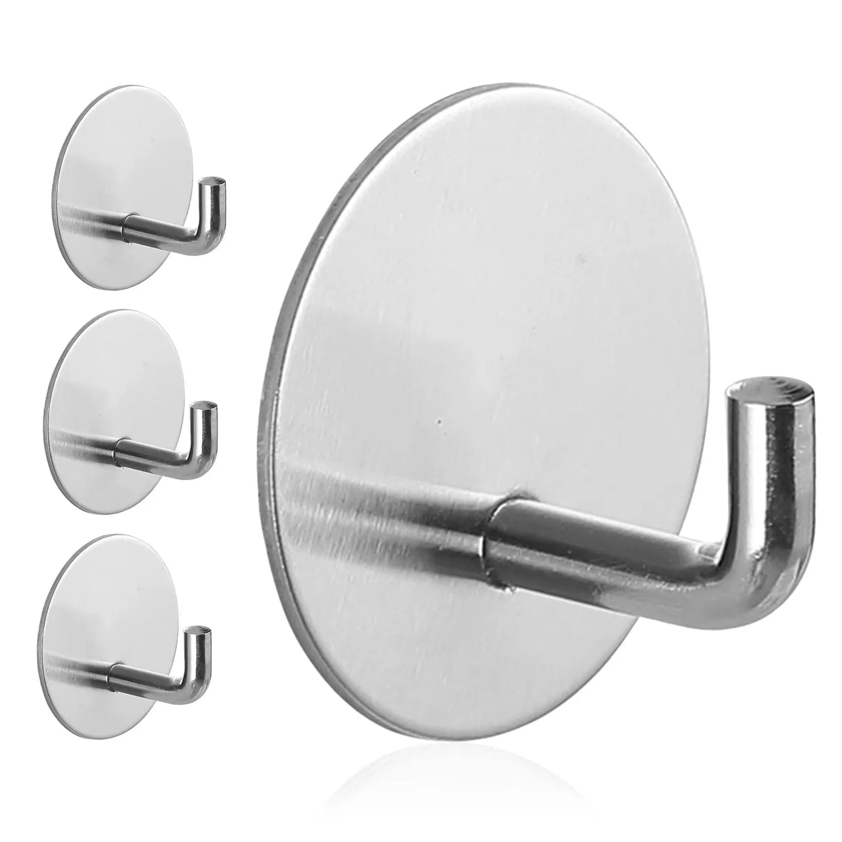 Stainless steel self-adhesive wall hook in black and polished finishes