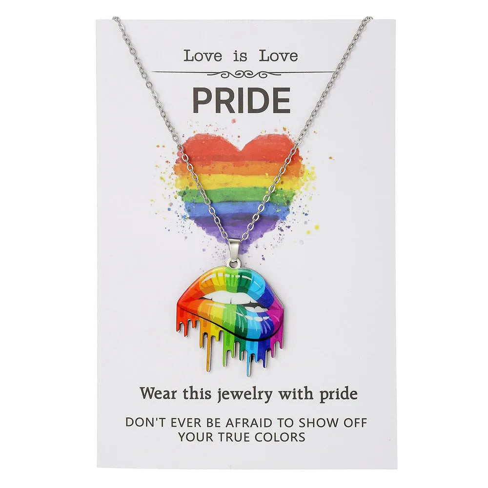Stainless steel necklace with inspirational colour printing on the chain.