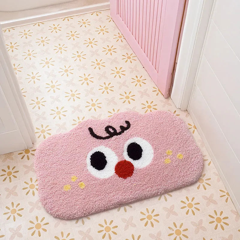 Cartoon anime printed bathroom mat in polyester fibre available in multiple colours and sizes