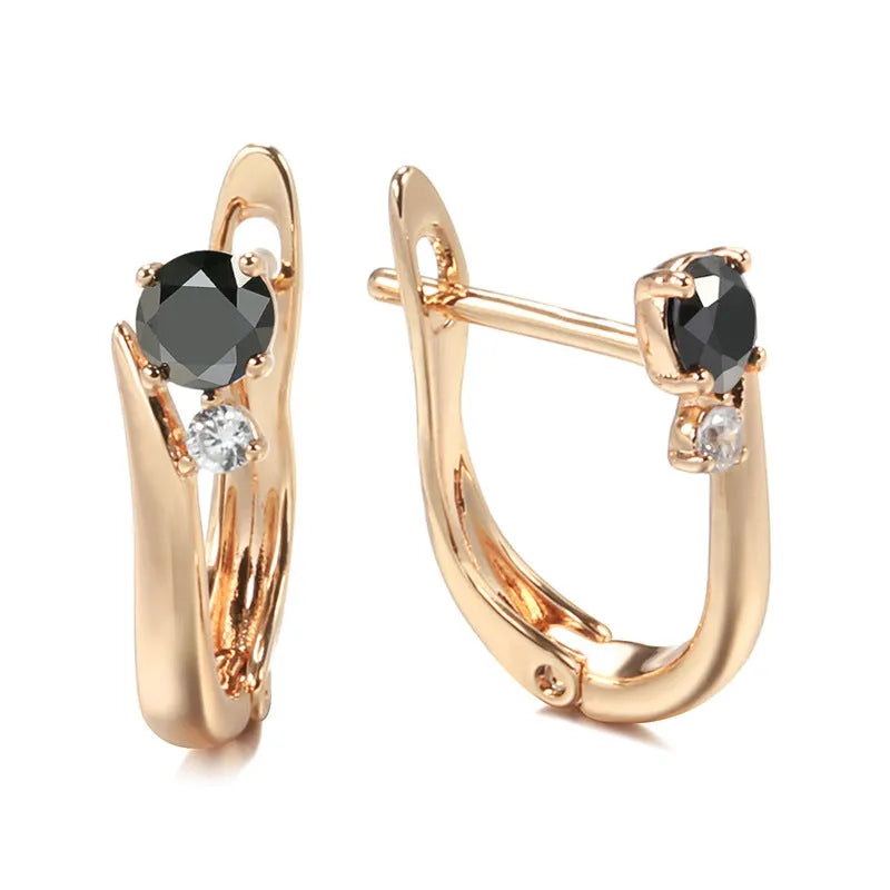 Gold retro geometric drop earrings for women with copper construction and gemstone accents.