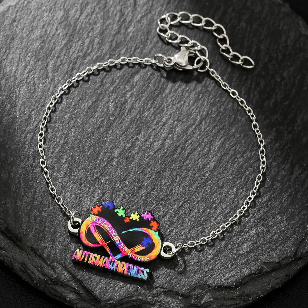 Stainless steel necklace with inspirational colour printing on the chain.