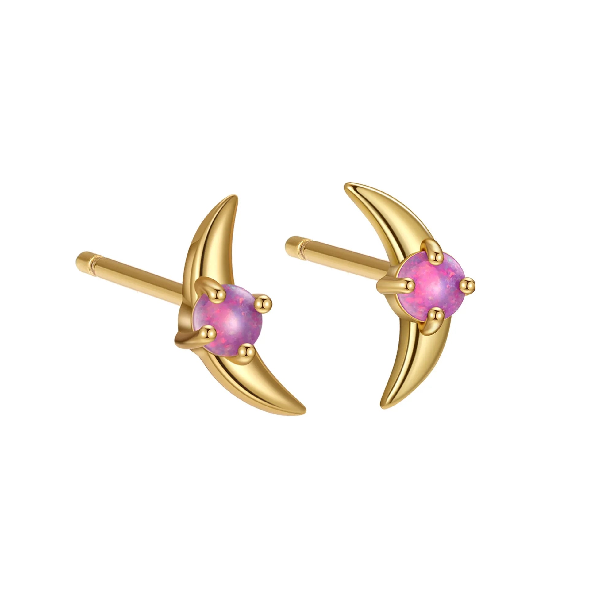 A pair of women's geometric earrings in 925 silver with a blue stone and gold electroplated finish.
