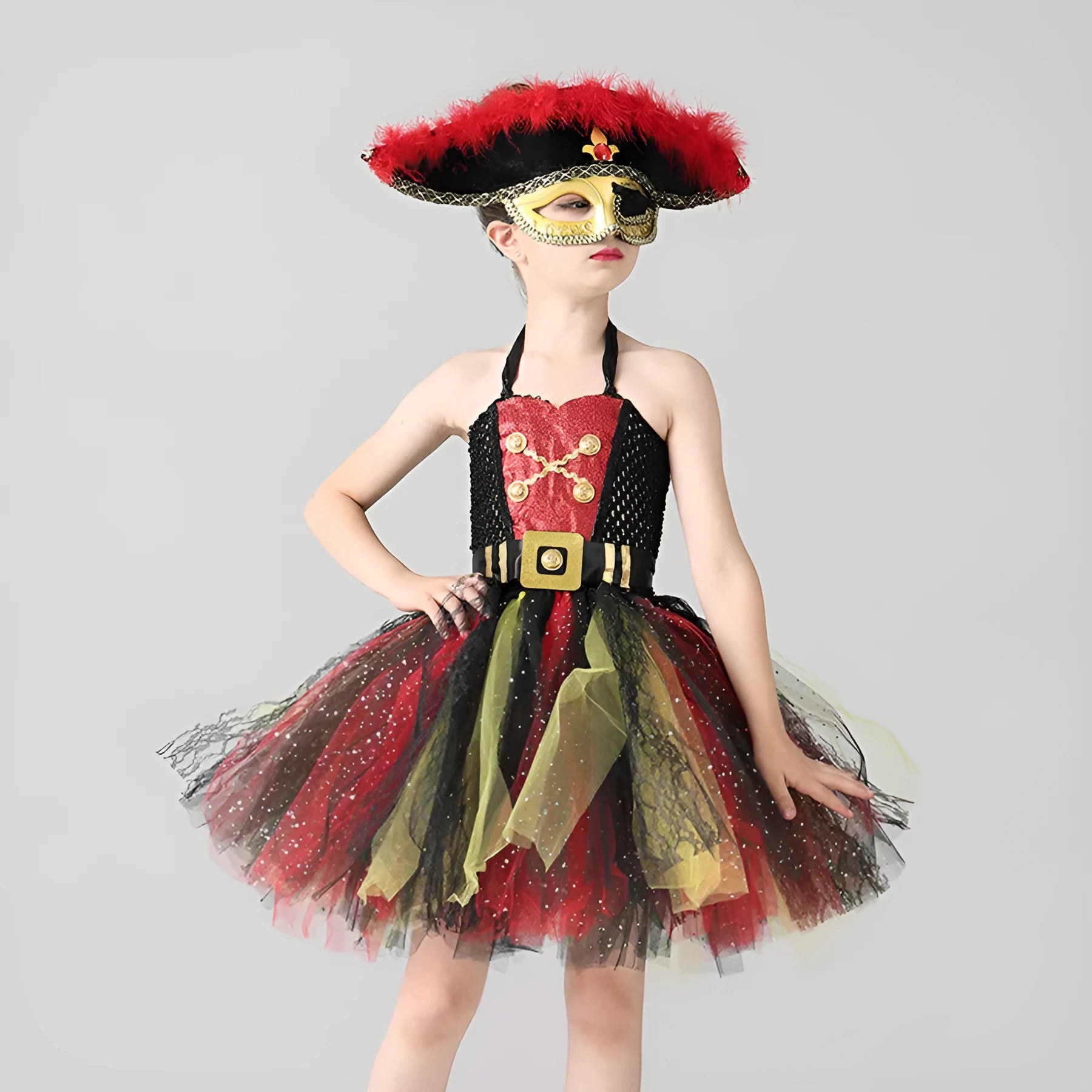 Girls pirate costume dress with sequins and lace for Halloween Pirates Of The Caribbean theme