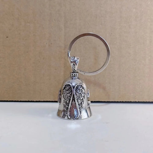 Angel wings feather necklace and keychain set in vintage silver-tone alloy jewellery