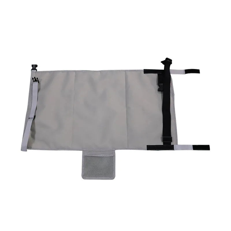 Portable children's aircraft pedal seat extender with optional drawstring pocket in nylon fabric