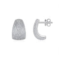 Geometric S925 sterling silver ear studs with d-e colour moissanite stones and alloy posts.