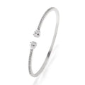 Copper bracelet with inlaid zircon treatment in blue and white colour options