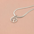 Stainless steel lucky tree pendant on snake bones chain necklace in gold colour