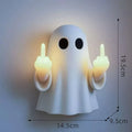 White cute ghost statue night lamp with modern design for Halloween decoration.