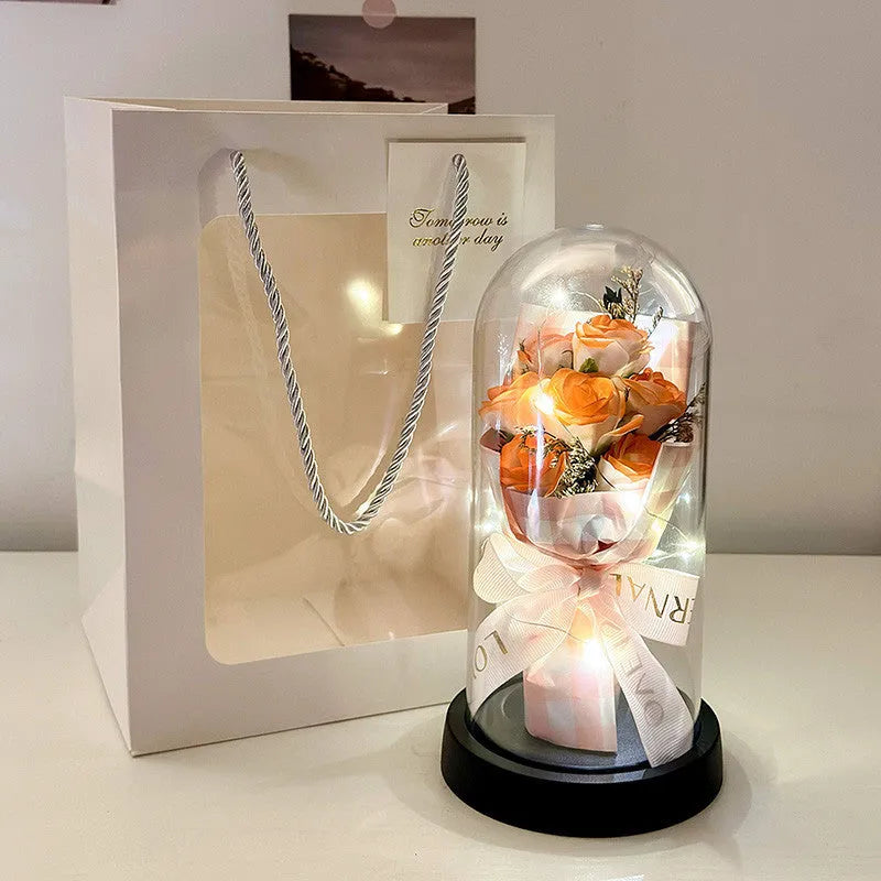 Formed bionic bouquet artificial flower arrangement in gradient colour options
