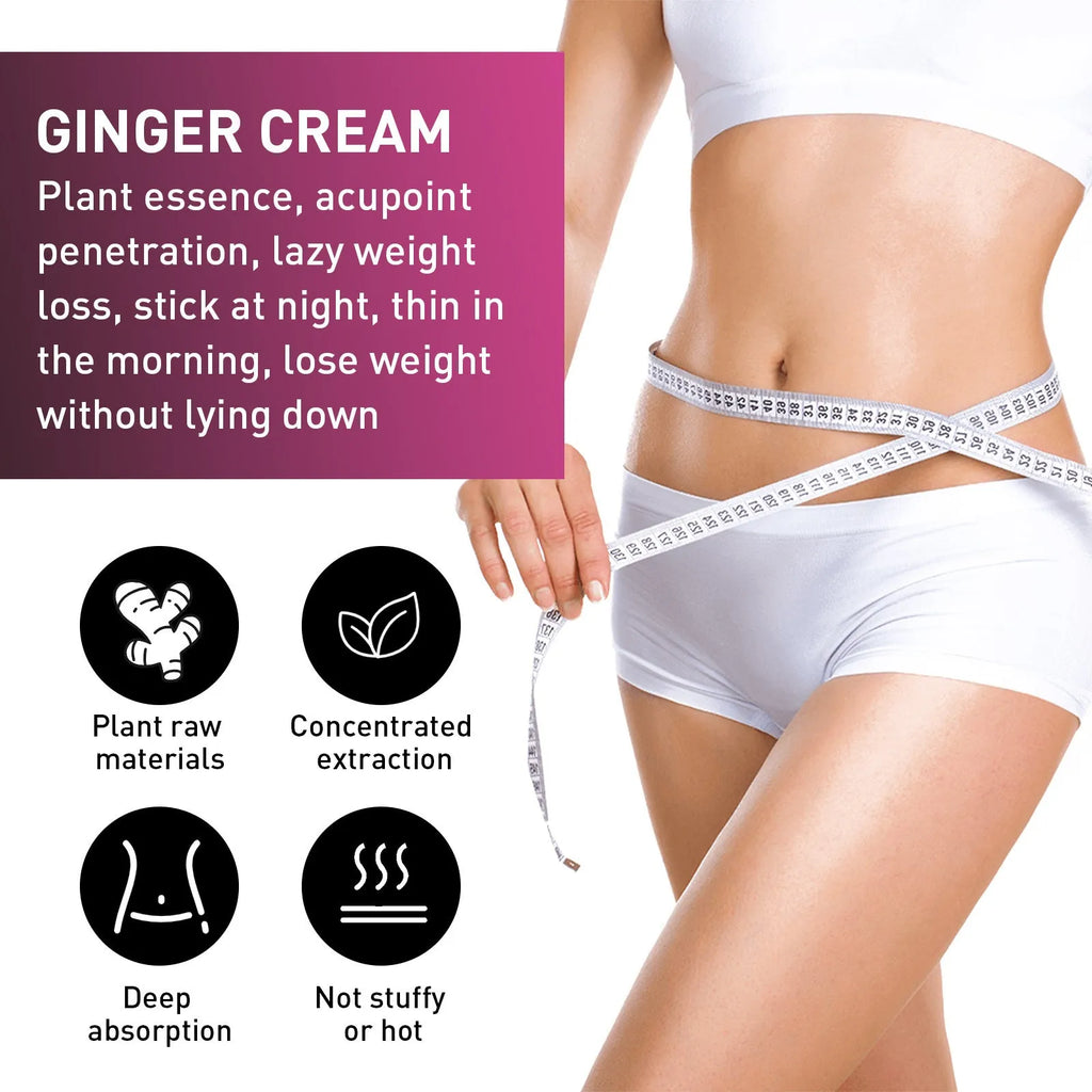 15g jar of ginger body slimming cream with olive oil and hyaluronic acid