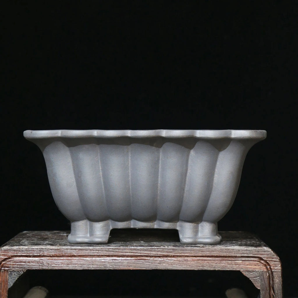 Square ceramic bonsai pot with purple sand material, 37cm inner diameter, du Xiliang colour