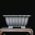 Square ceramic bonsai pot with purple sand material, 37cm inner diameter, du Xiliang colour