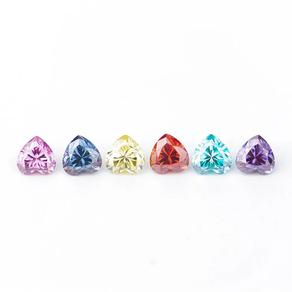Lemon yellow heart-shaped moissanite loose stone for jewellery making