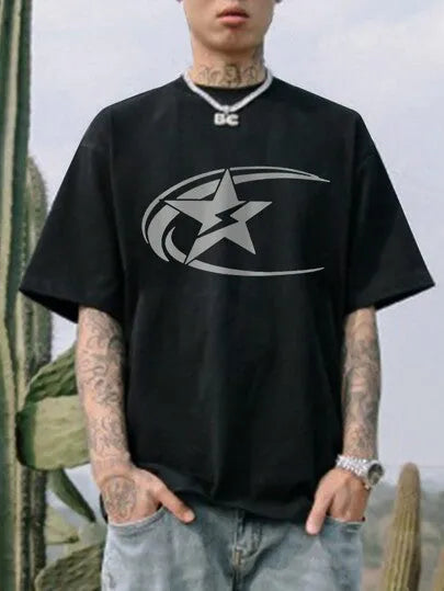 Men's solid colour pure cotton short sleeve T-shirt in Japanese retro style.