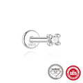 S925 sterling silver petal diamond stud earrings in platinum colour geometric debris style