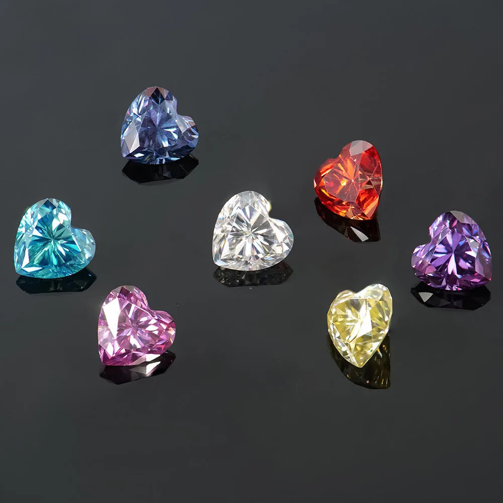 Lemon yellow heart-shaped moissanite loose stone for jewellery making