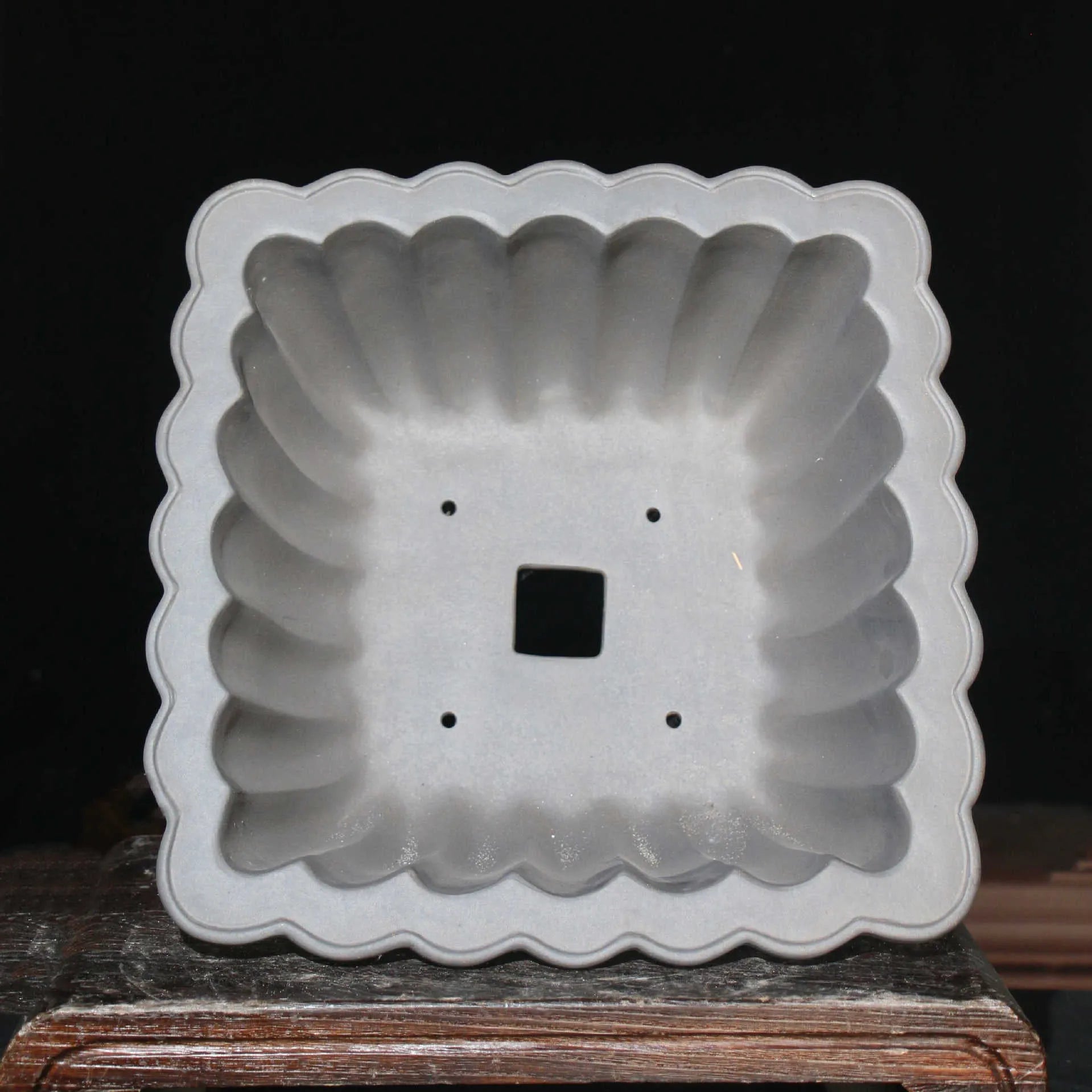 Square ceramic bonsai pot with purple sand material, 37cm inner diameter, du Xiliang colour