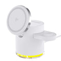 Black Wireless Charger C16 open showing three charging areas for phone, watch, and earphones.