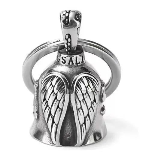 Angel wings feather necklace and keychain set in vintage silver-tone alloy jewellery