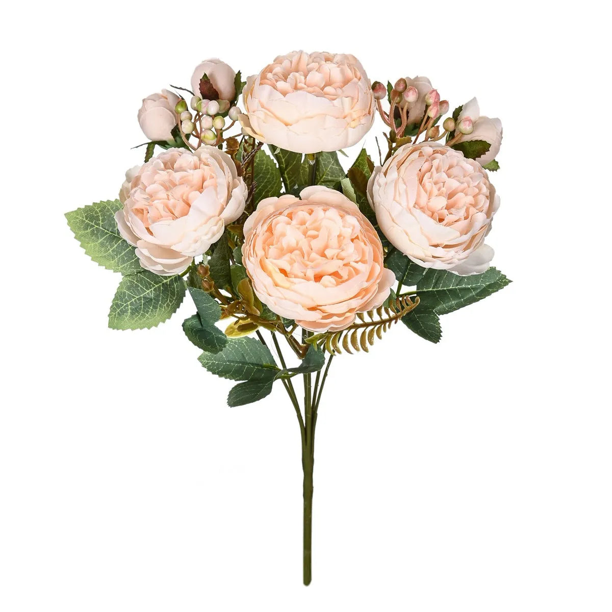 Artificial silk peony bouquet in champagne colour for home decoration and wedding events