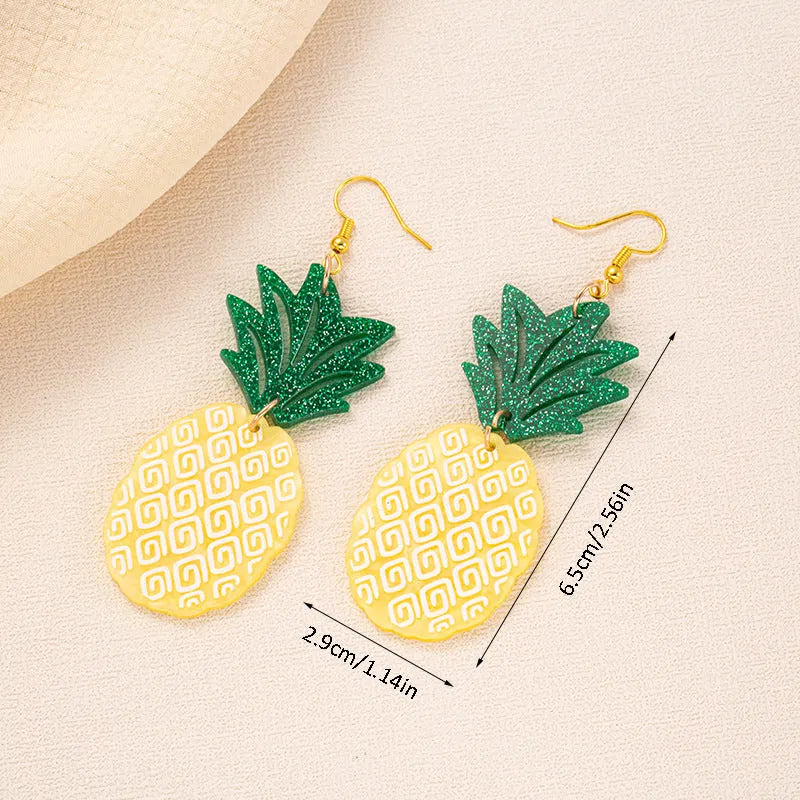 Alloy hook earrings with a blue acrylic jackfruit-shaped drop pendant.