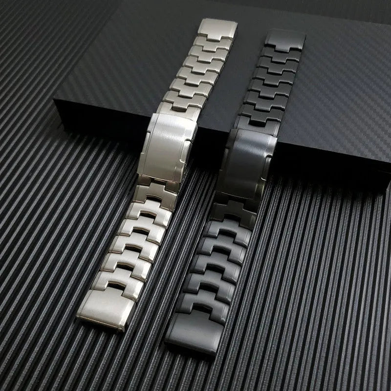 Garmin Fenix series watch strap replacement in silver, black, Titanium colour for 22mm or 26mm widths