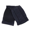 Black and skin colour ballet knee pads shown in five sizes from XS to XL for knee protection