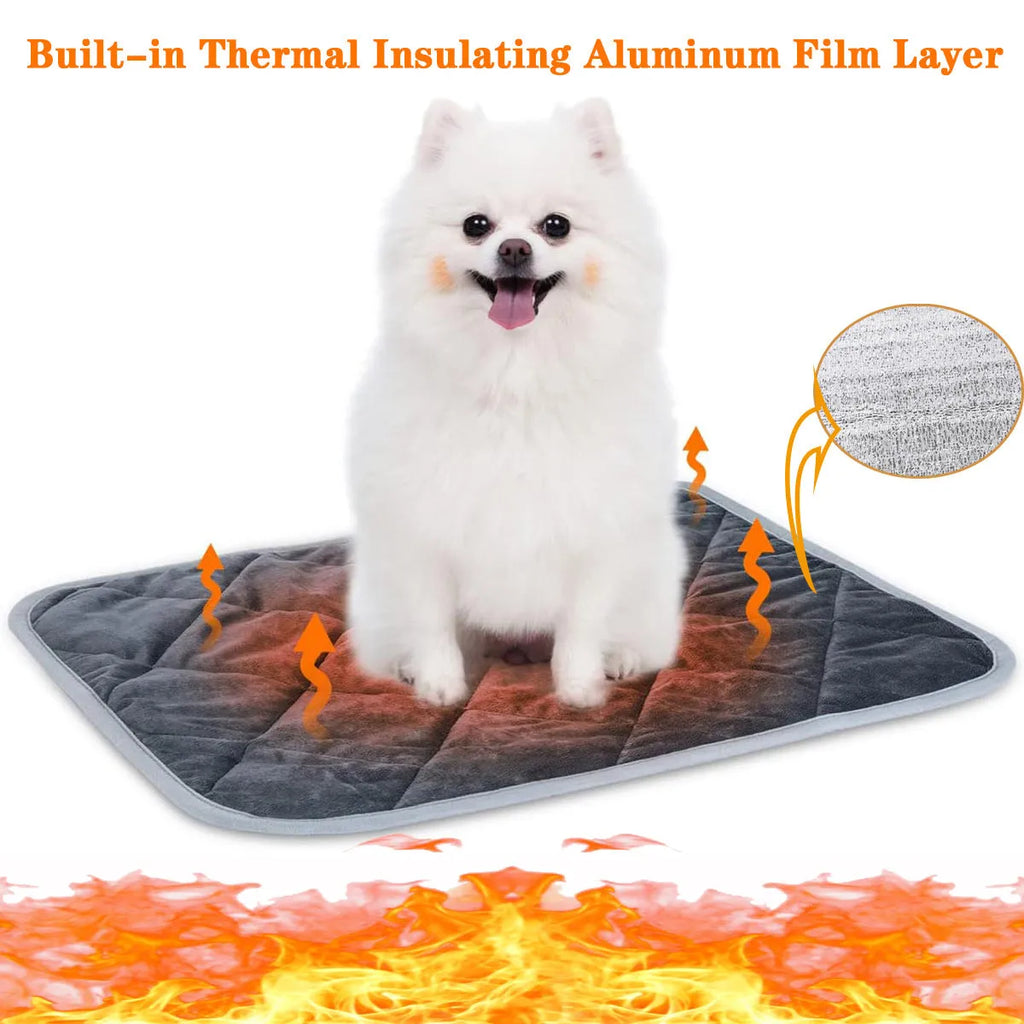 Soft grey multi-layer pet cushion for dogs or cats on a wooden floor