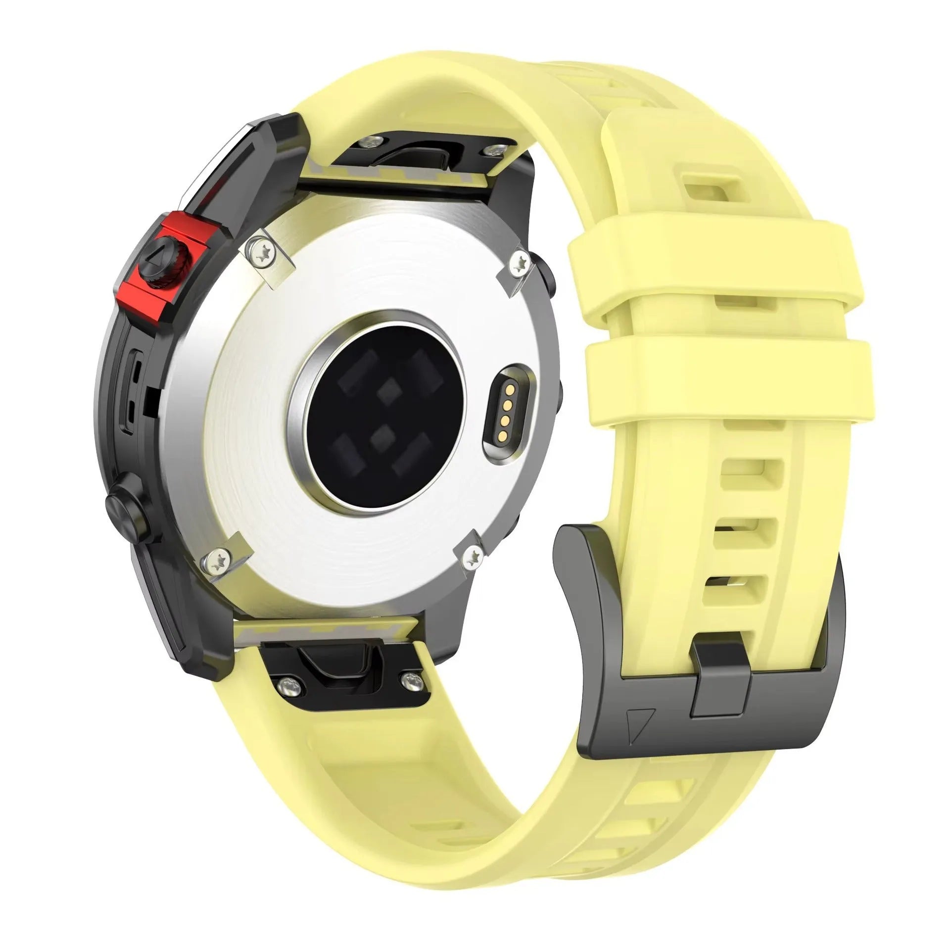 Jiaming Fenix7 quick release silicone watchband in multiple colours showing 20mm, 22mm, 26mm width options