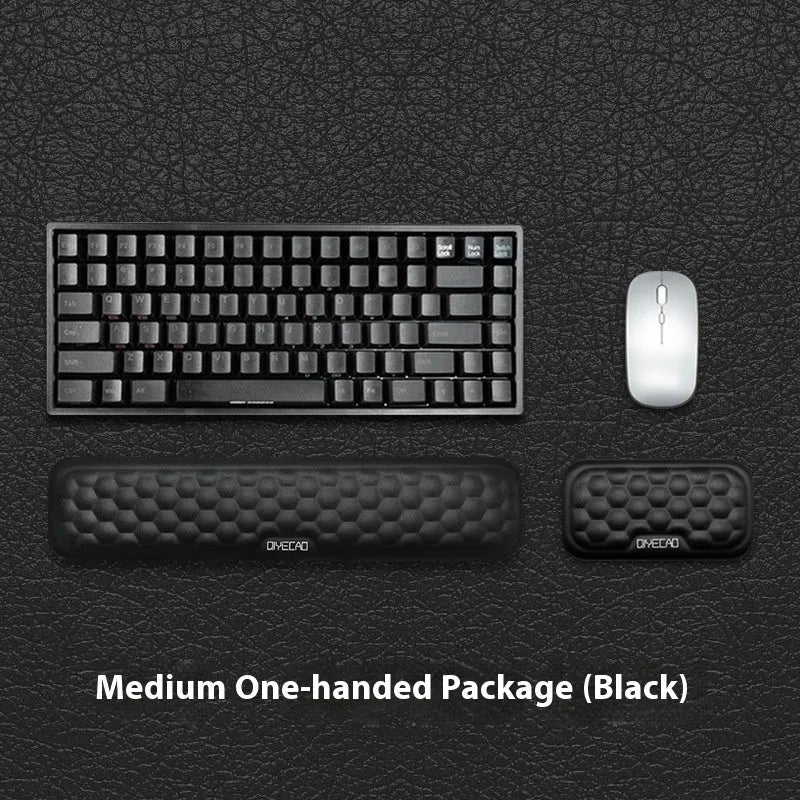 Memory foam computer wrist rest with silicone base in grey cloth cover style