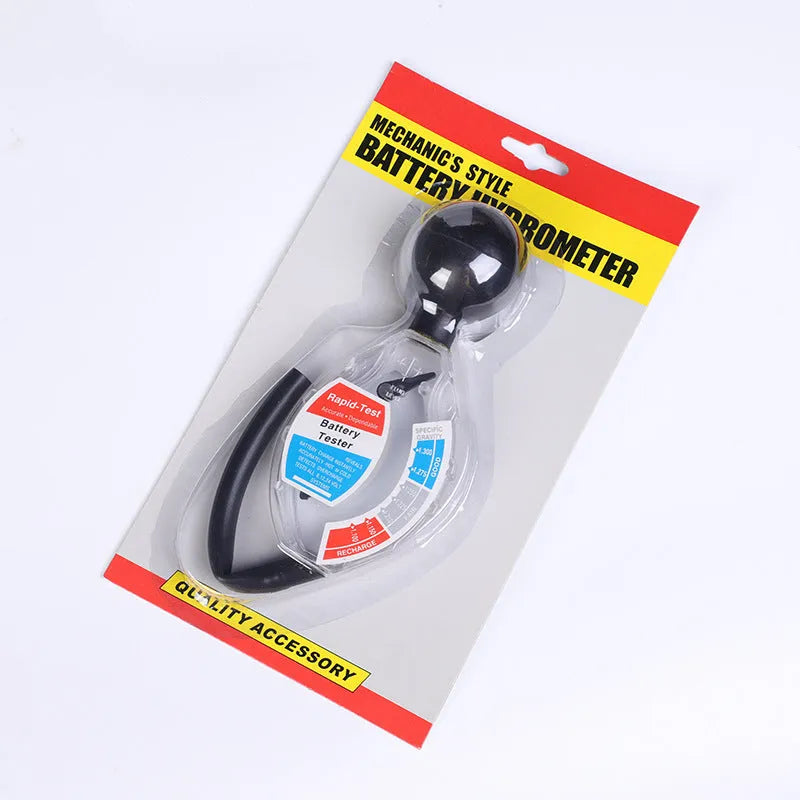 Lead acid battery hydrometer with suction mechanism for electrolyte testing
