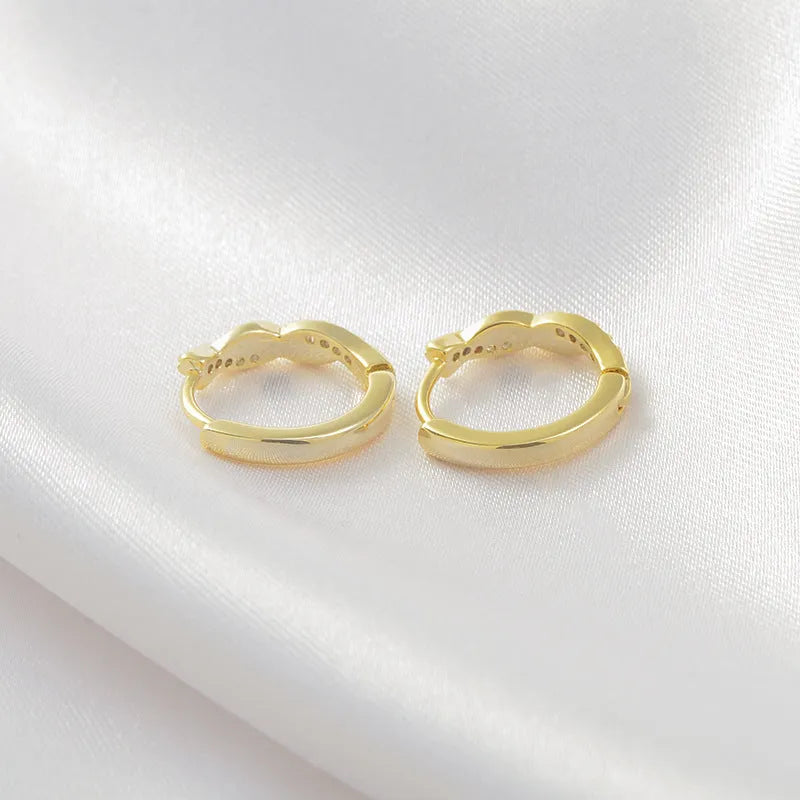 Geometric interwoven hemp rope earclip earrings with round bead accents in gold or silver colour