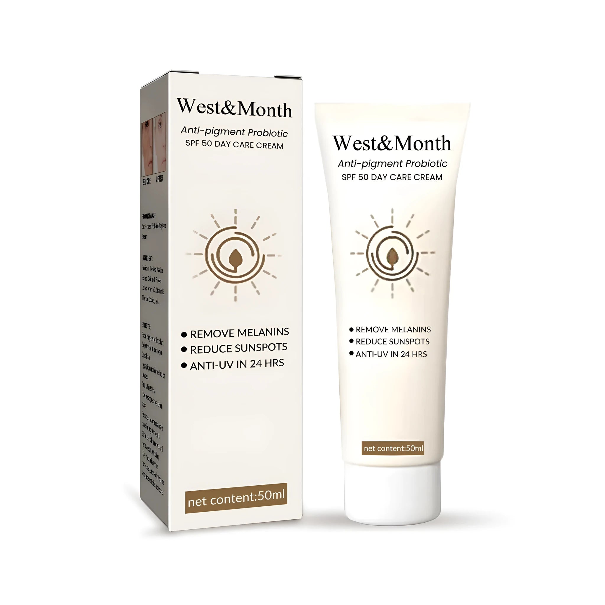 Probiotics protective cream in 50g container with brightening and colour isolation properties