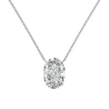 Women's 925 silver oval ice flower necklace with electroplated finish in platinum and gold options