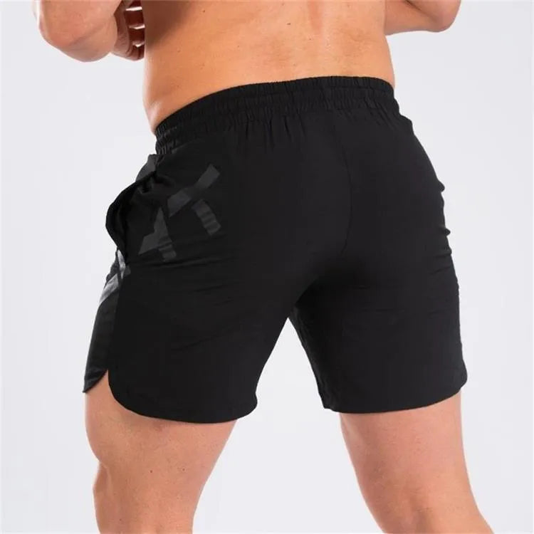 Men's elastic training shorts in quick-drying nylon blend fabric for summer sports