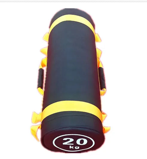 White PVC fitness power bag training sandbag for weight lifting and strength exercises