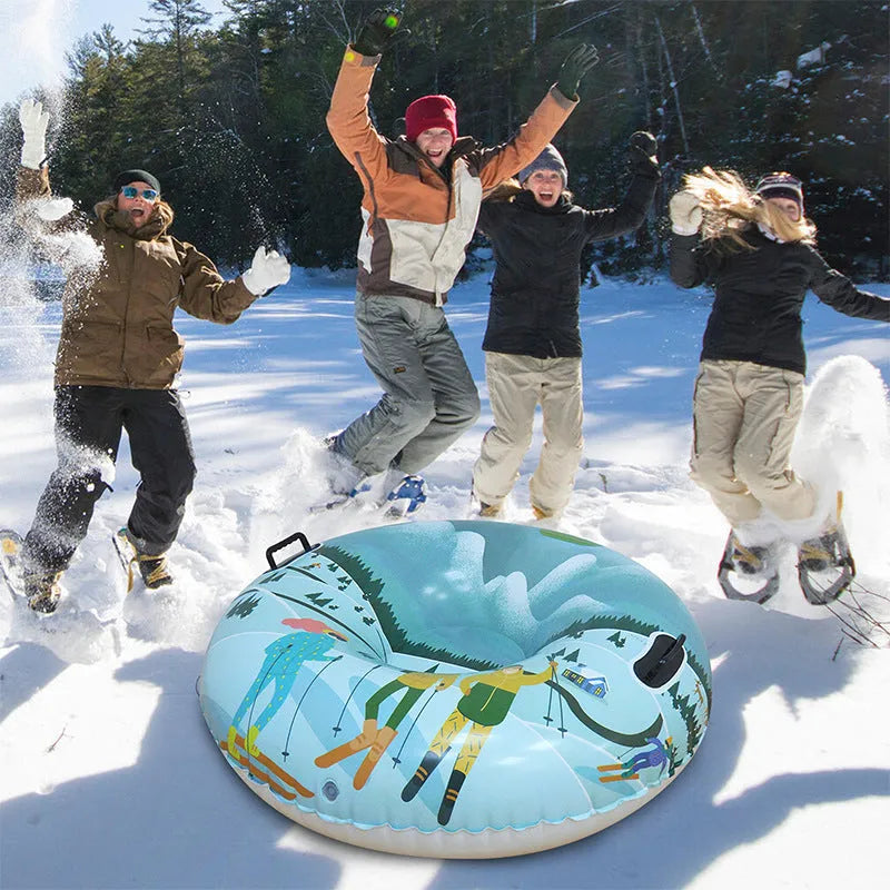 PVC winter thick ski ring toy in colourful skiing-themed designs for outdoor play